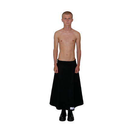 Reversible Pleated Wool Skirt